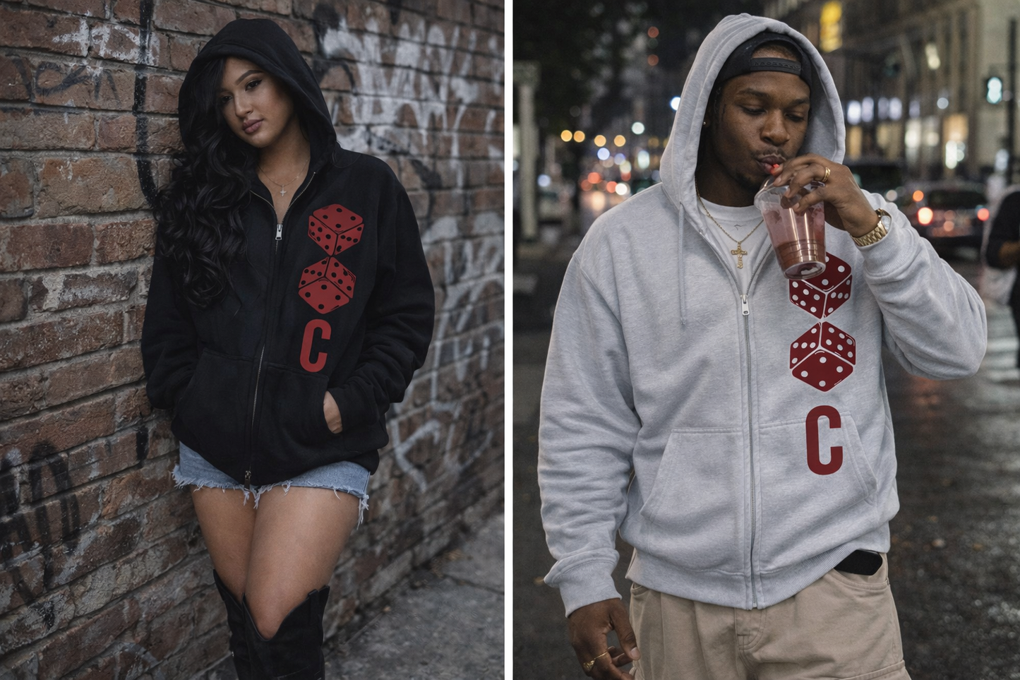 C Dice Zip-up Hoodie